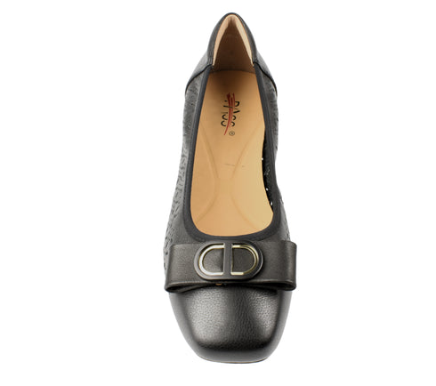 Pantofi casual, dama, PASS COLLECTION, M460006A negru, piele naturala